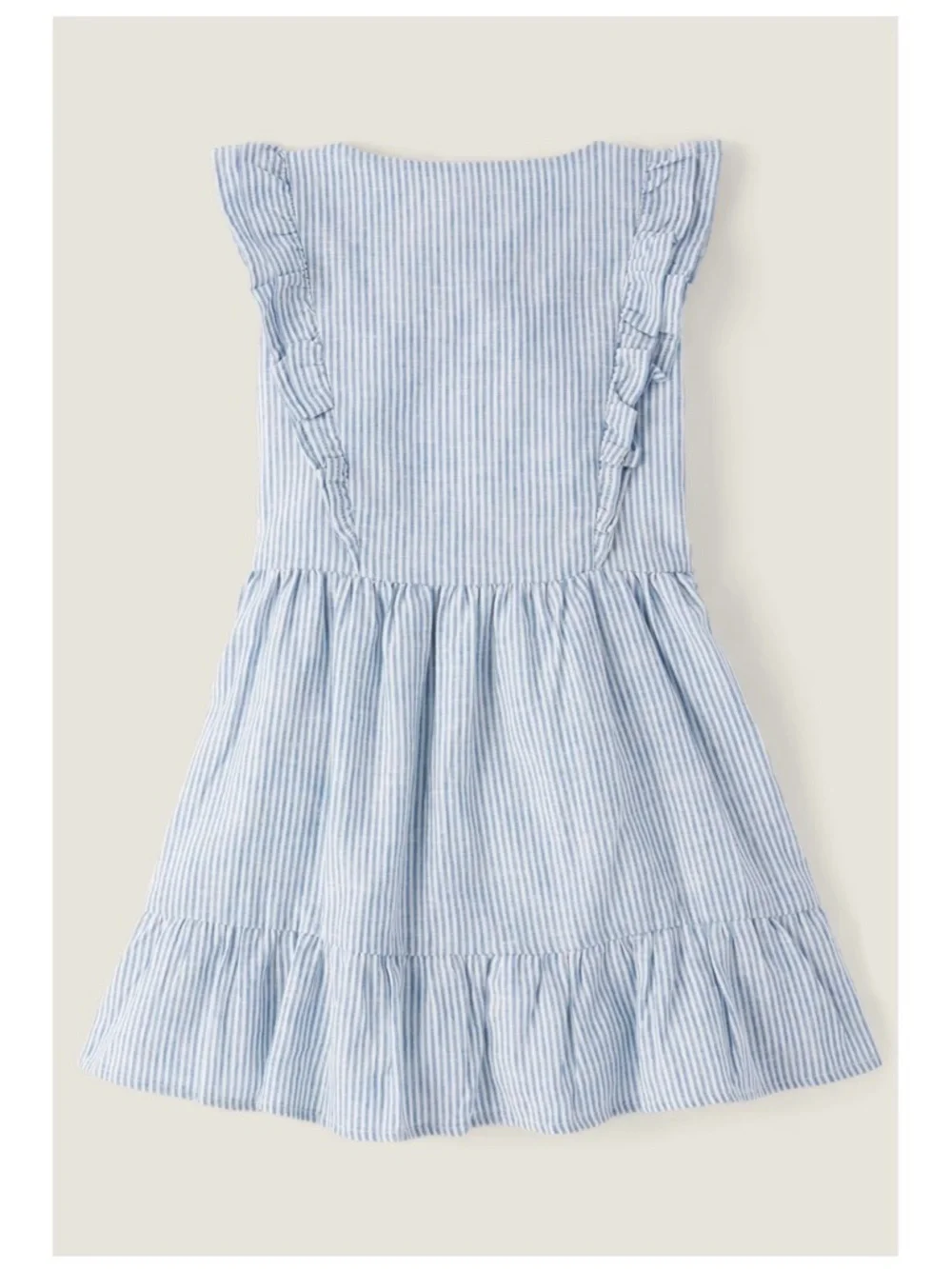 Gymboree Girls Summer Flutter Sleeve Ruffle Linen-Blend Tiered Dress Size 6